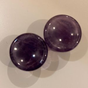 Concave Amethyst natural stone saddle plugs